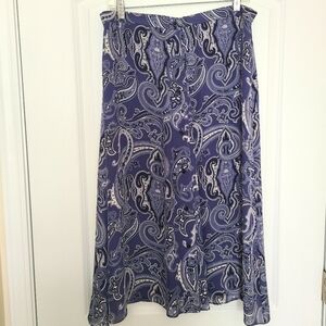 Vintage Paisley Silk Buttoned Skirt